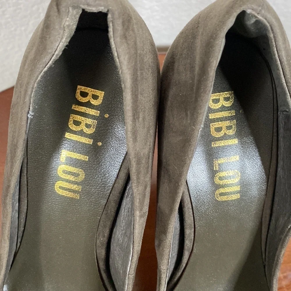Bibi Lou Taupe Gray Suede Plan form High Heels Size EU 40